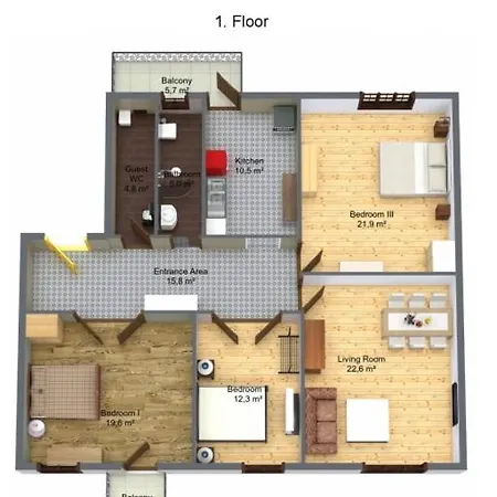 City Center Design 3 Bedroom Apartment
